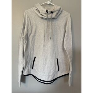 Athleta Hoodie Women Large Gray Uptempo Sweatshirt Pullover Kangaroo Pocket